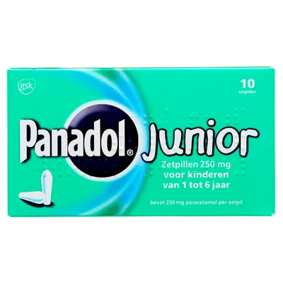 Panadol Junior zetpil 250mg Doos 10 st