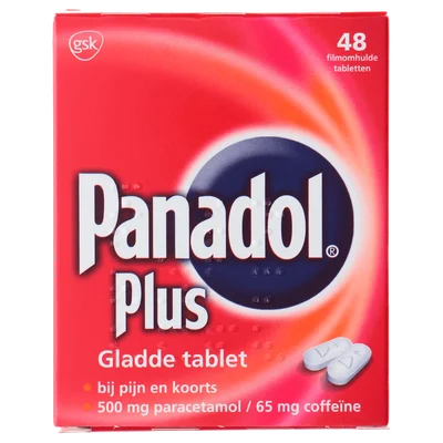 Panadol Plus Coffeine 500mg Tablet Glad Stuk 48 st