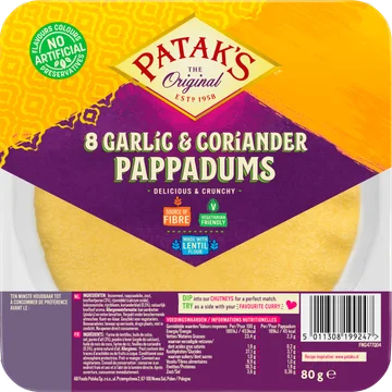Pappadums Garlic & Coriander