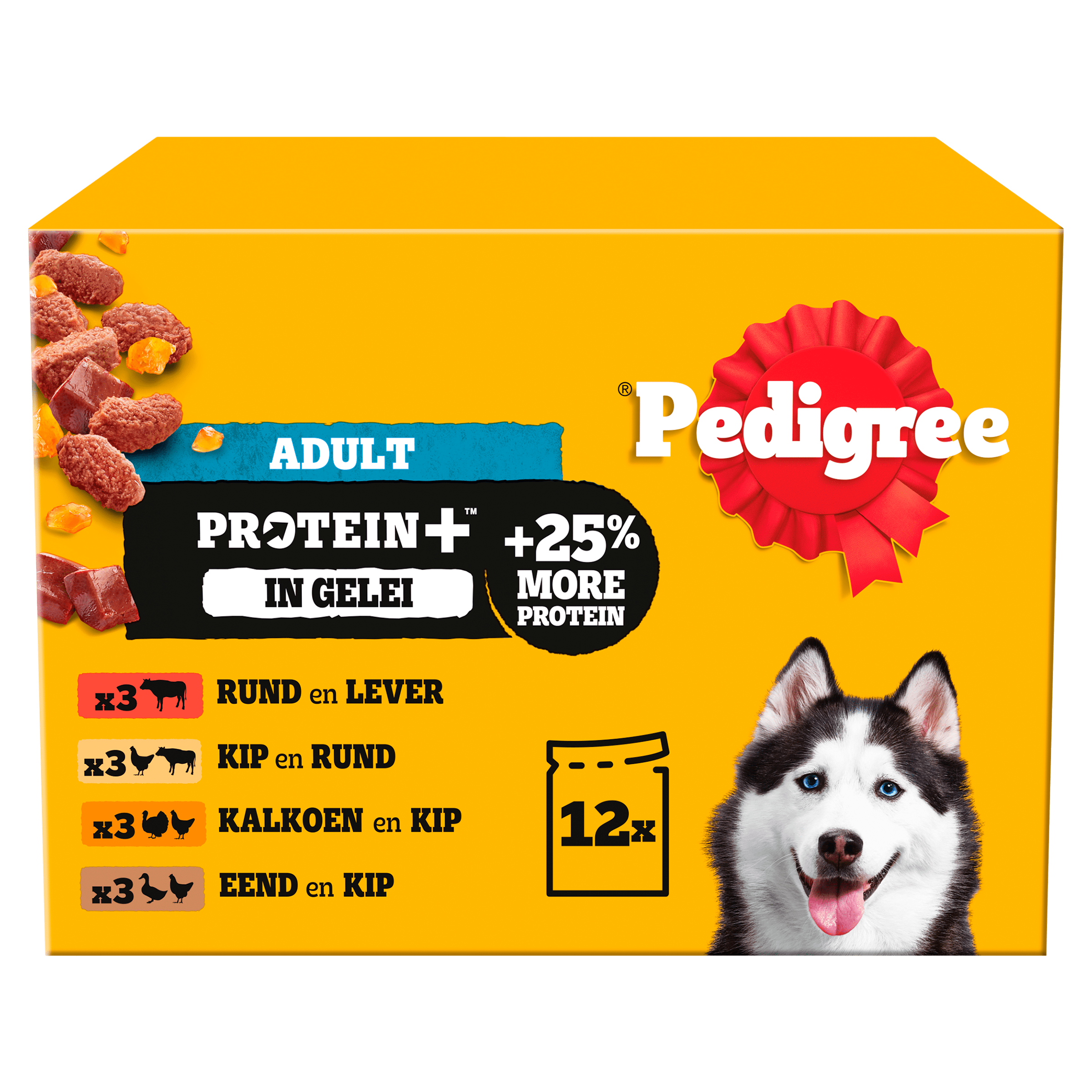 Pedigree Maaltijdzakje protein in gelei Doos 12 st