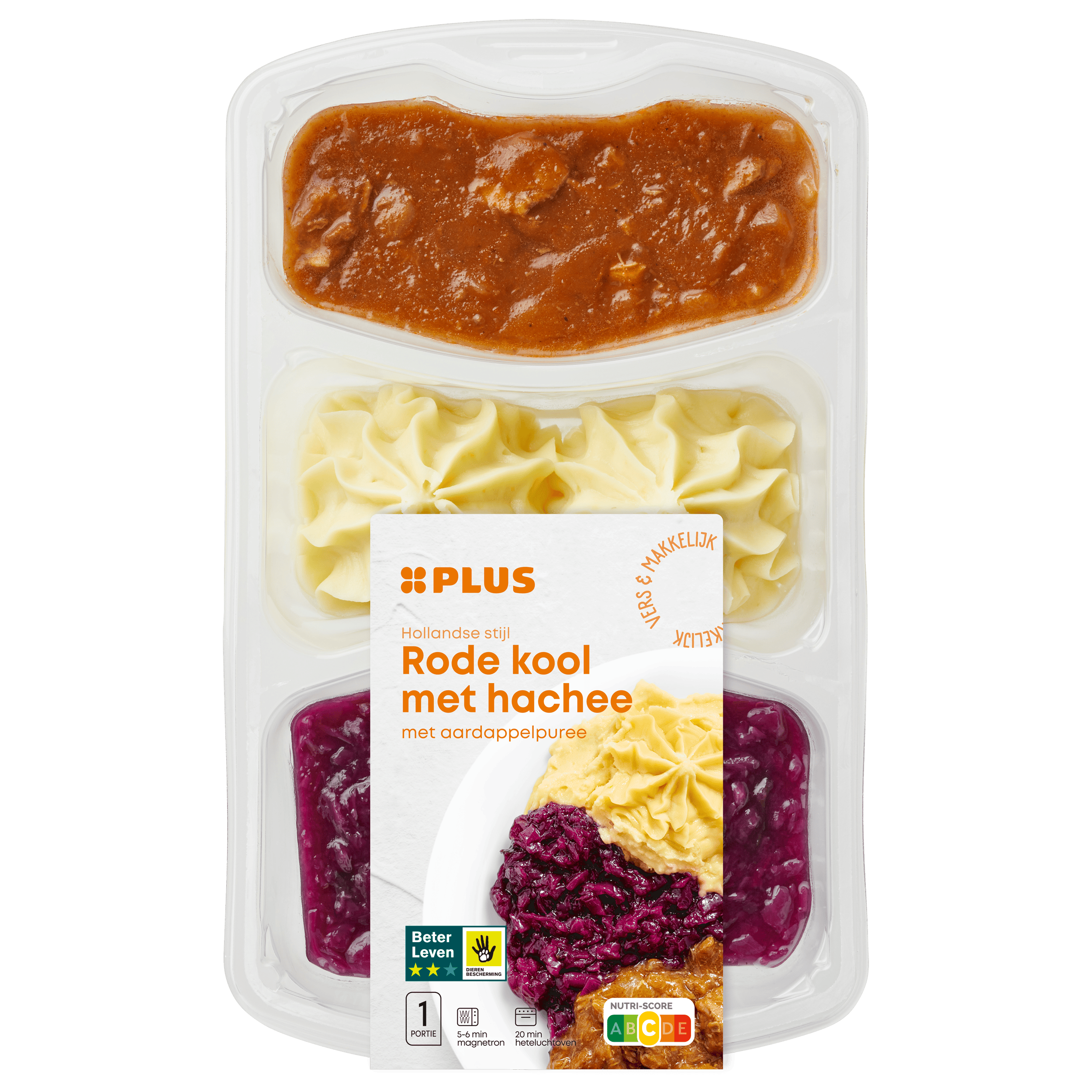 PLUS Rode kool met hachee en aardappelpuree