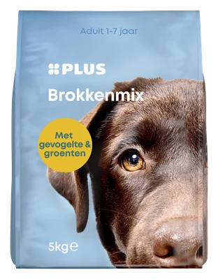 PLUS Adult hondenbrokken kip-groenten Stazak 5 kg