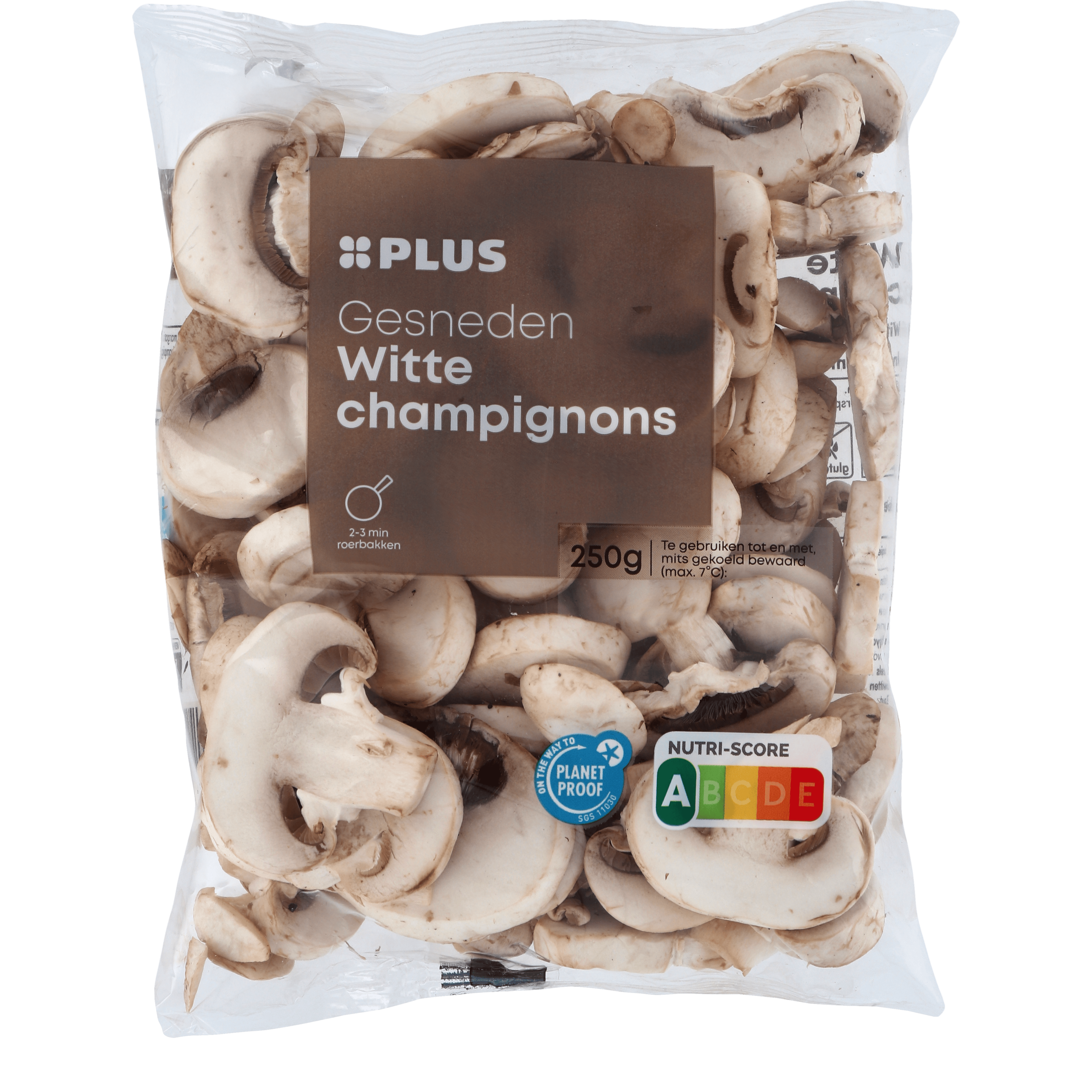 PLUS Witte champignons gesneden Zak 250 g