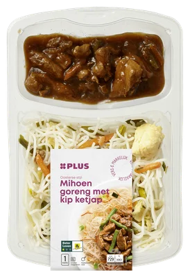 PLUS Kip ketjap met mihoen goreng Tray 450 g