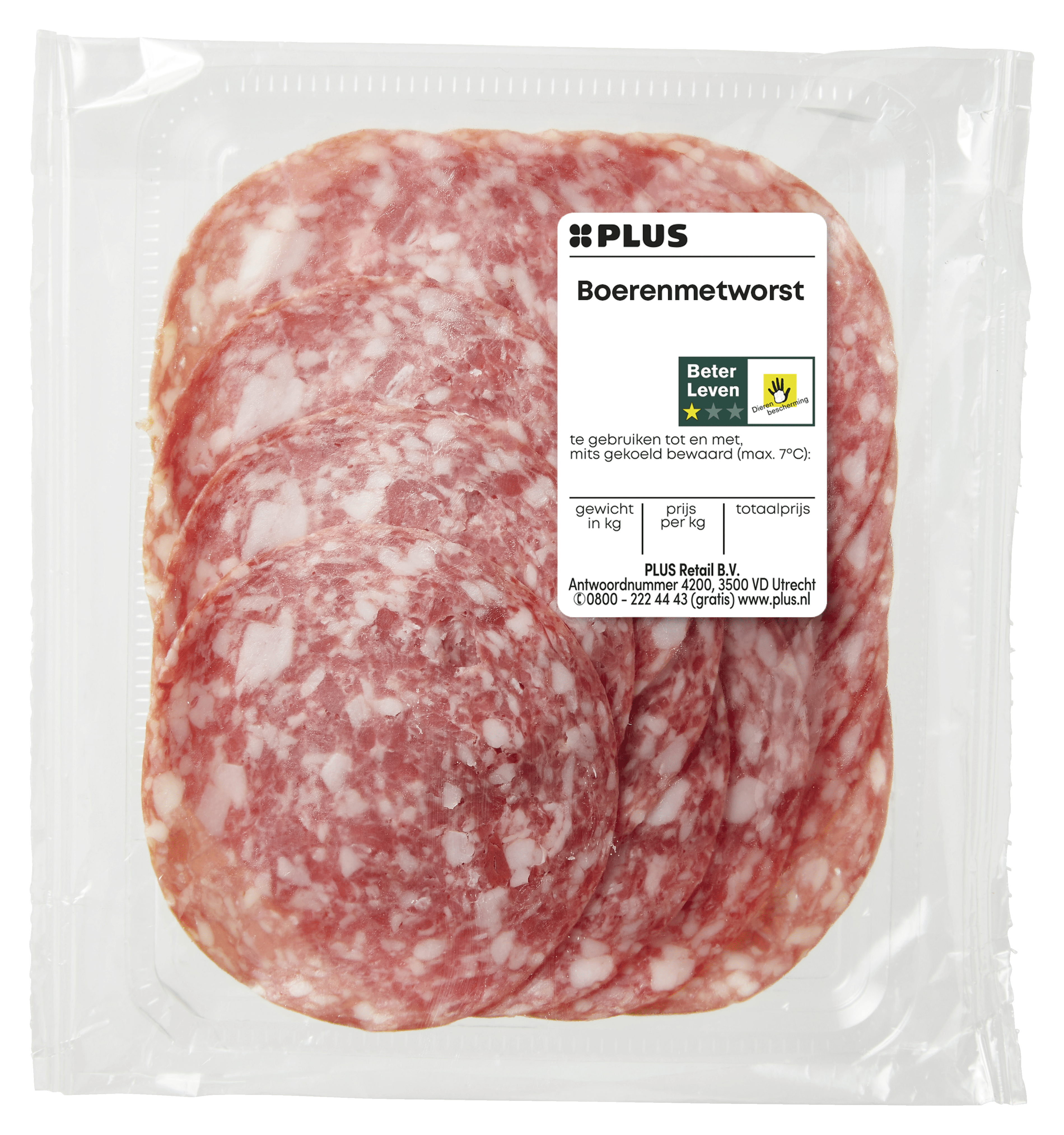 PLUS Boerenmetworst 125 gram