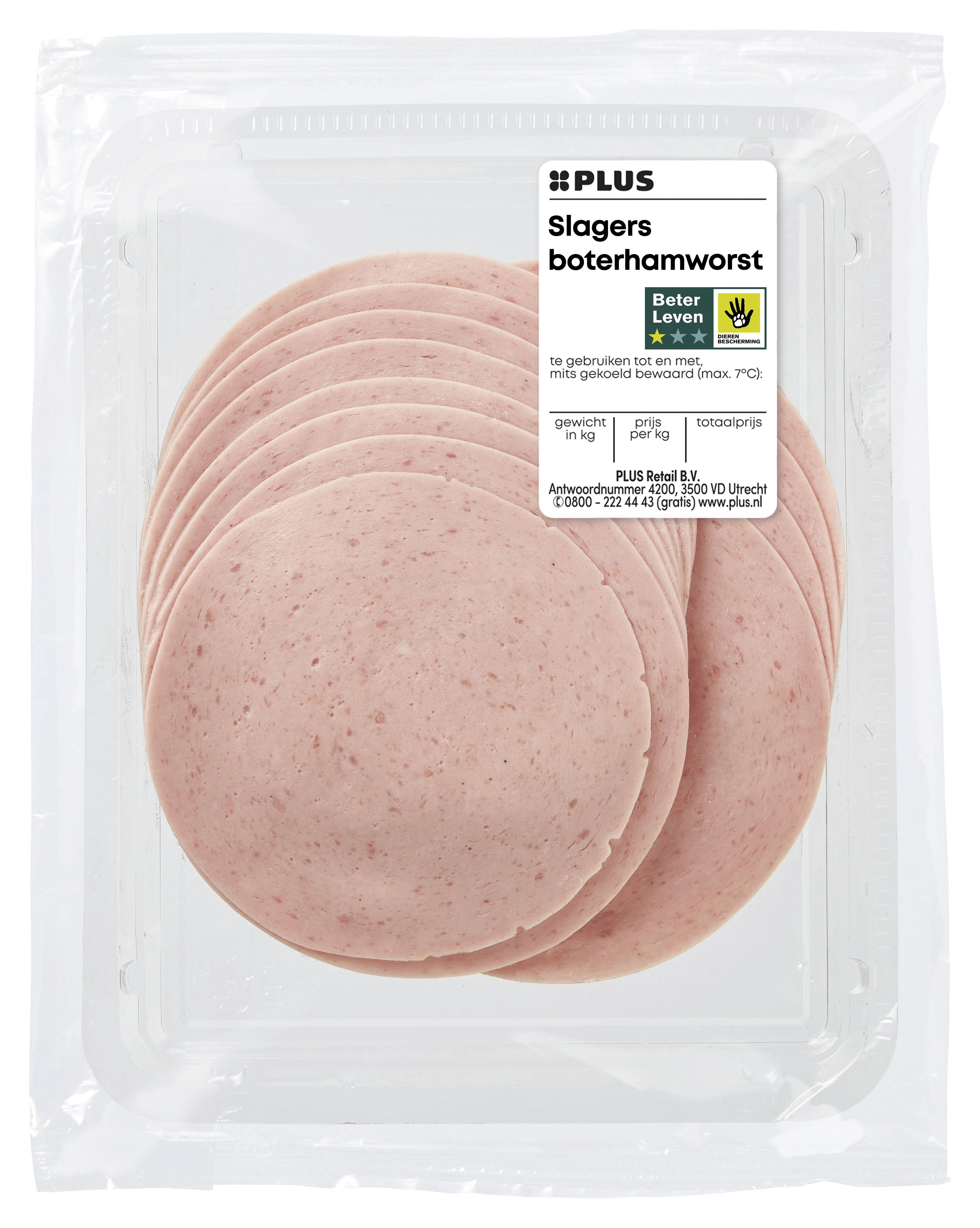 PLUS Slagers boterhamworst 125 gram