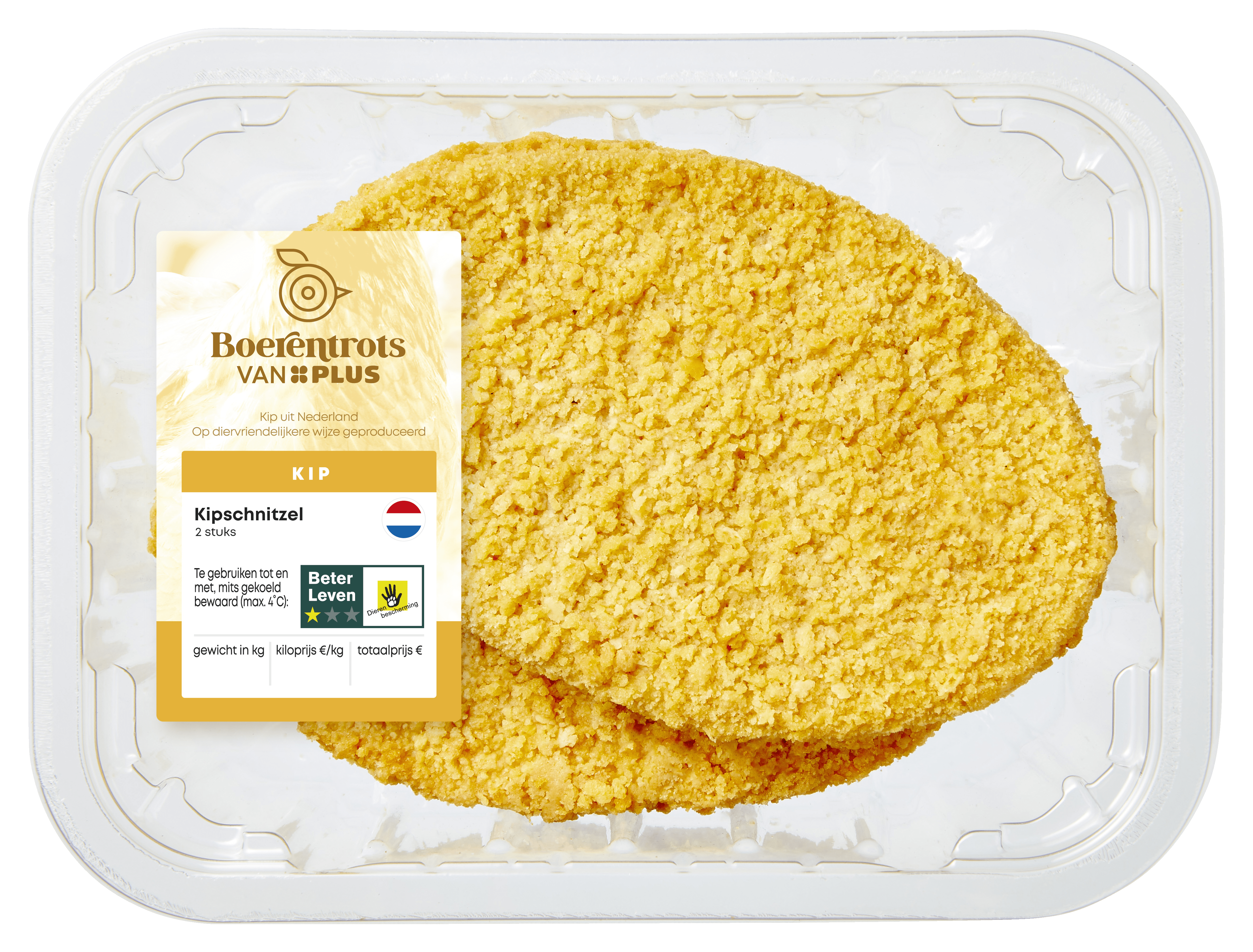 PLUS Boerentrots Kipschnitzel 2st. Stuk 200 g