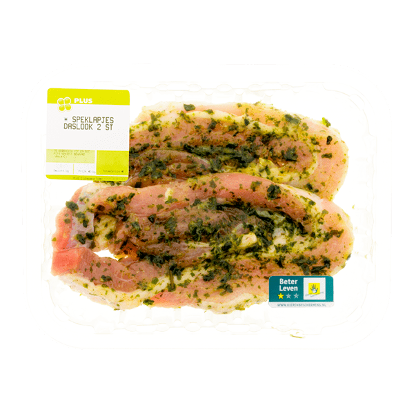 PLUS Boerentrots Speklapjes daslook 2 stuks 200 gram