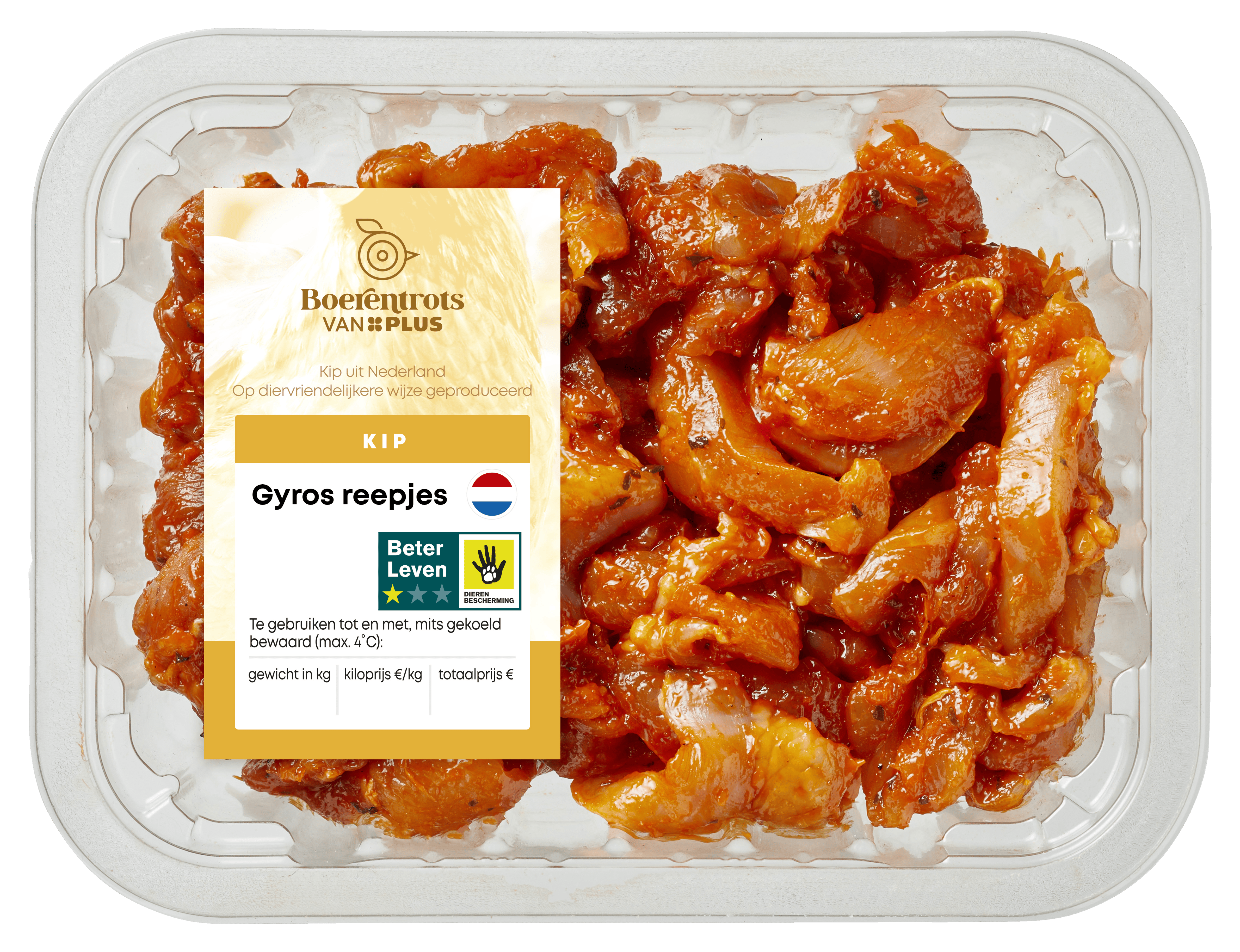 PLUS Boerentrots Kipreepjes Gyros Tray 350 g