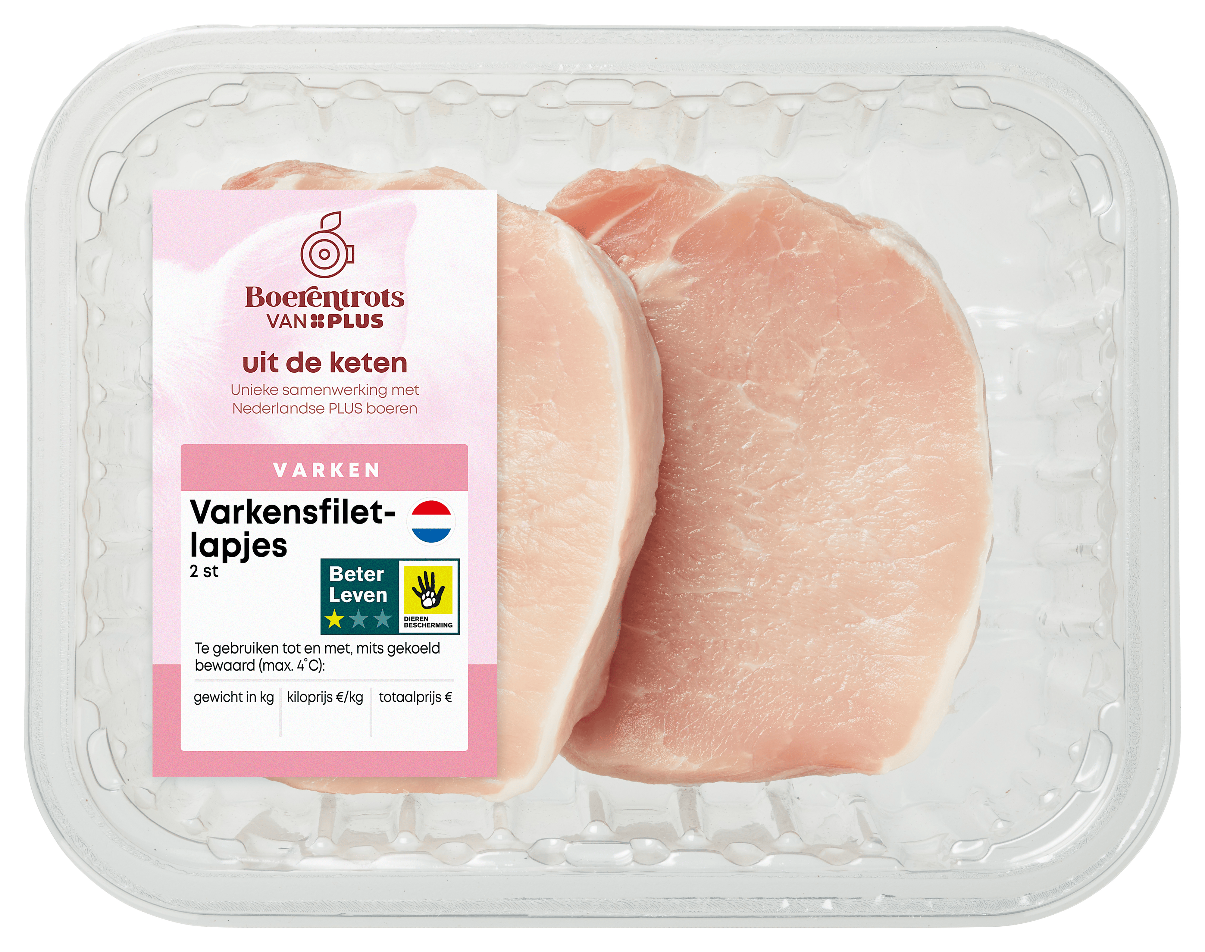 PLUS Boerentrots Varkensfiletlapjes 2 stuks