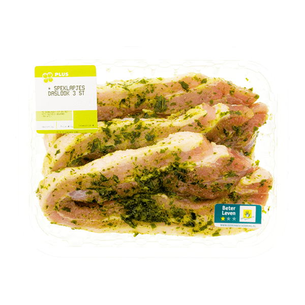 PLUS Boerentrots Speklapjes daslook 3 stuks 300 gram