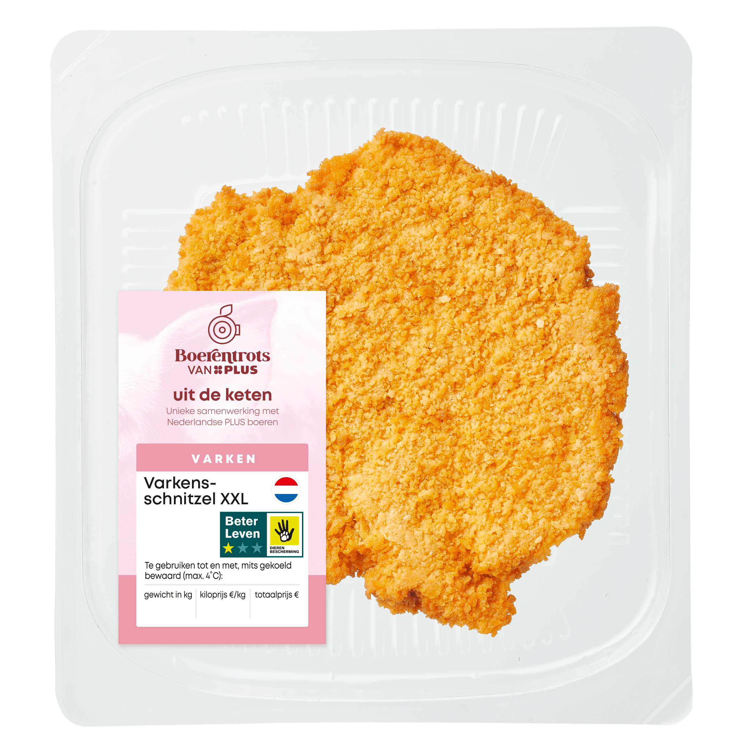 PLUS Boerentrots Varkensschnitzel XXL Tray 250 g