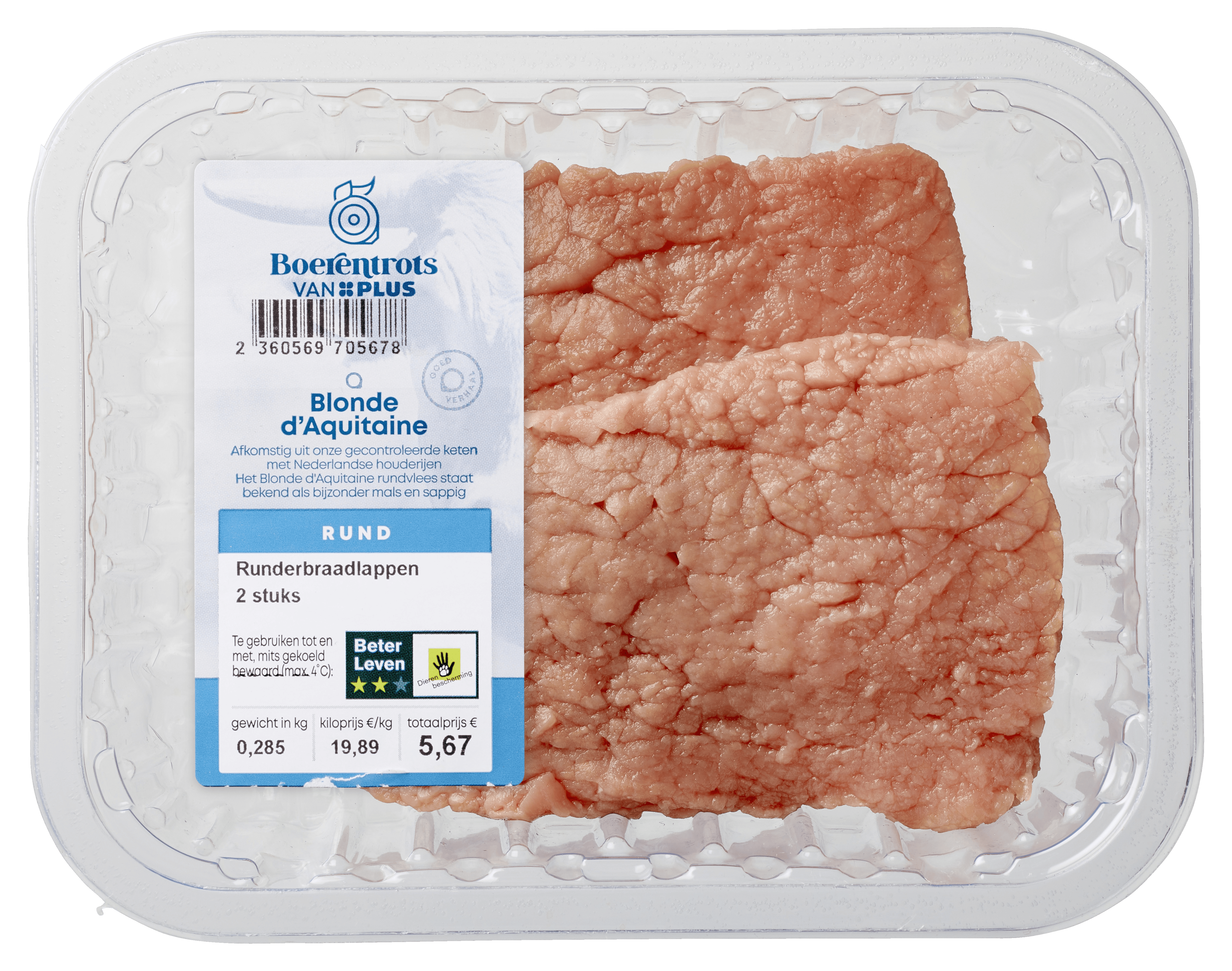 PLUS Boerentrots Runderbraadlappen 2 stuks 260 gram