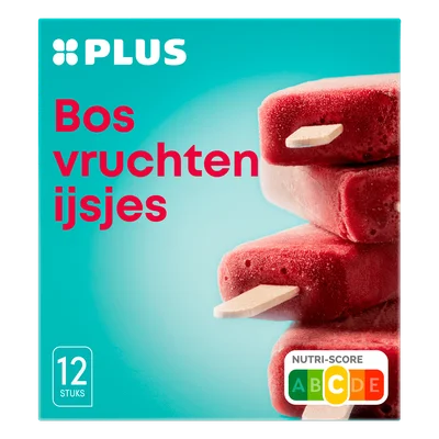 PLUS Bosvruchten ijsjes Doos 12 st