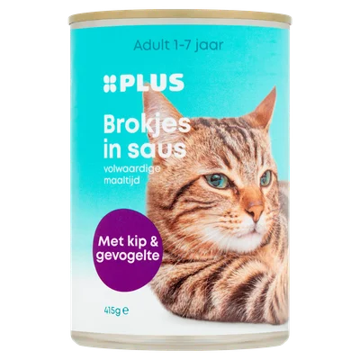 PLUS Brokjes in saus Kip &amp; gevogelte Blik 415 g