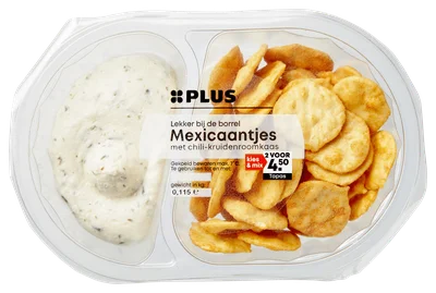 PLUS Chili-kruidenroomkaas met mexicaantjes Kuipje 115 g