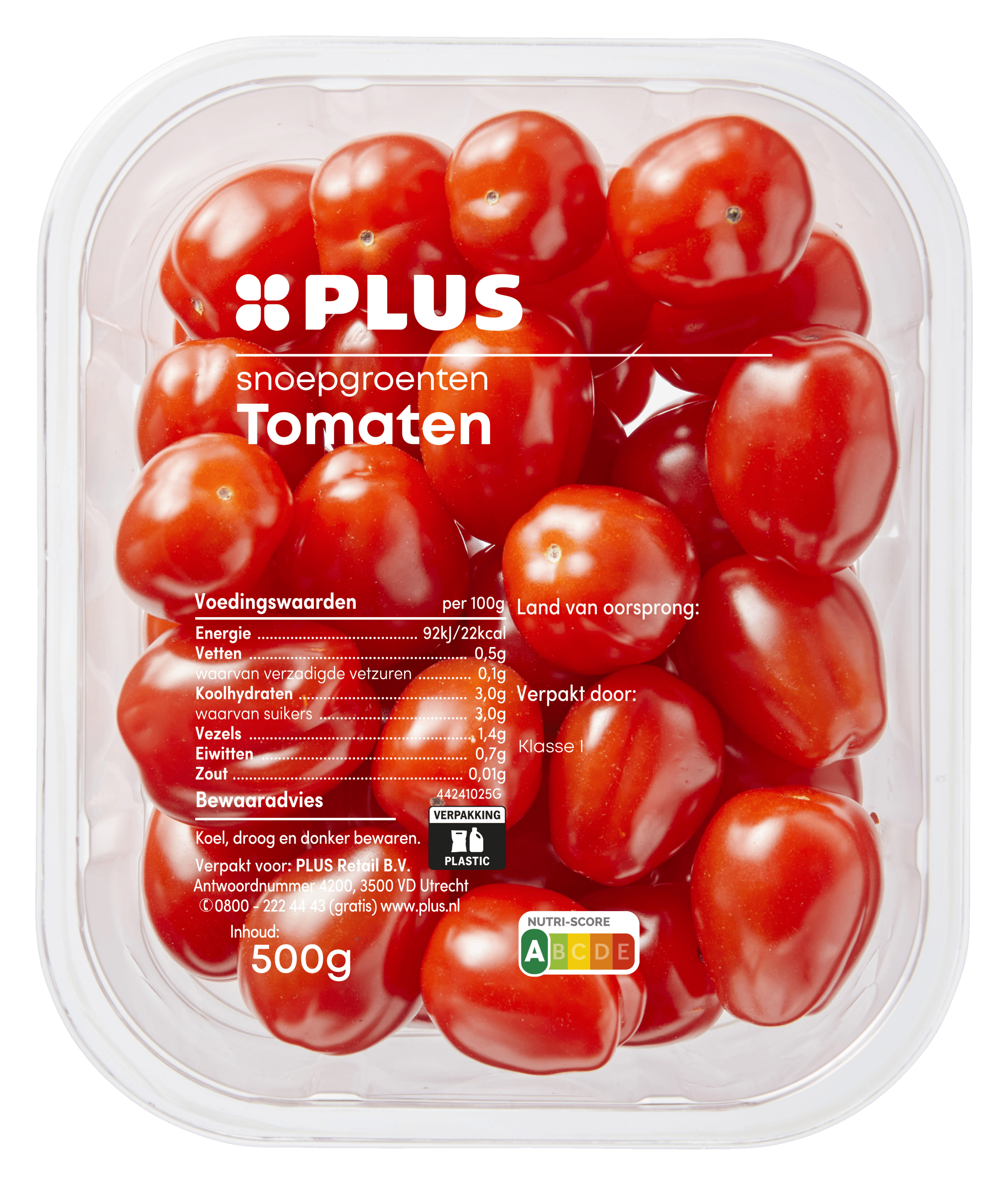 PLUS Snoeptomaten rood Tray 500 g