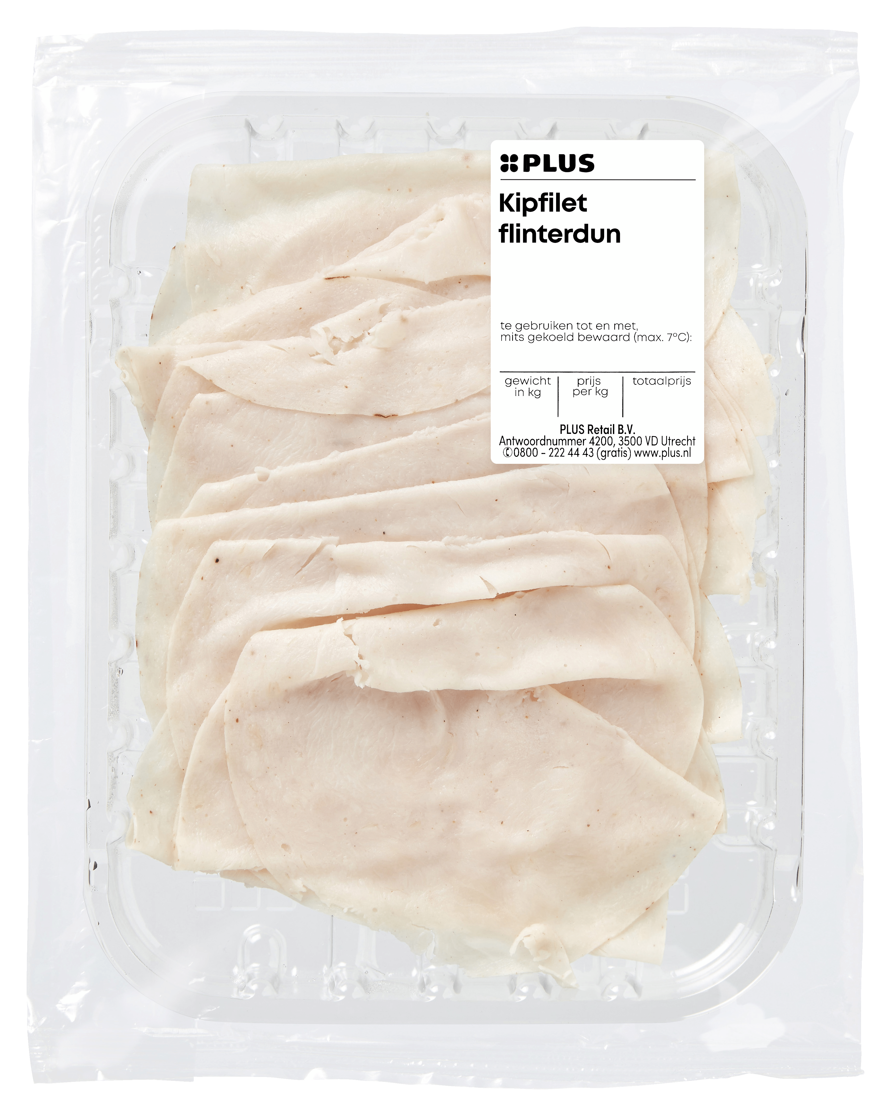 PLUS Kipfilet flinterdun Tray 100 g