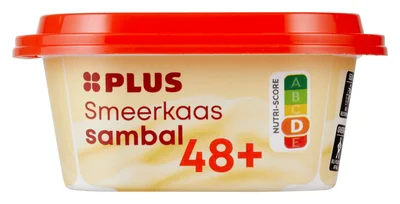 PLUS Smeerkaas 48+ sambal 100gr Kuipje 100 g