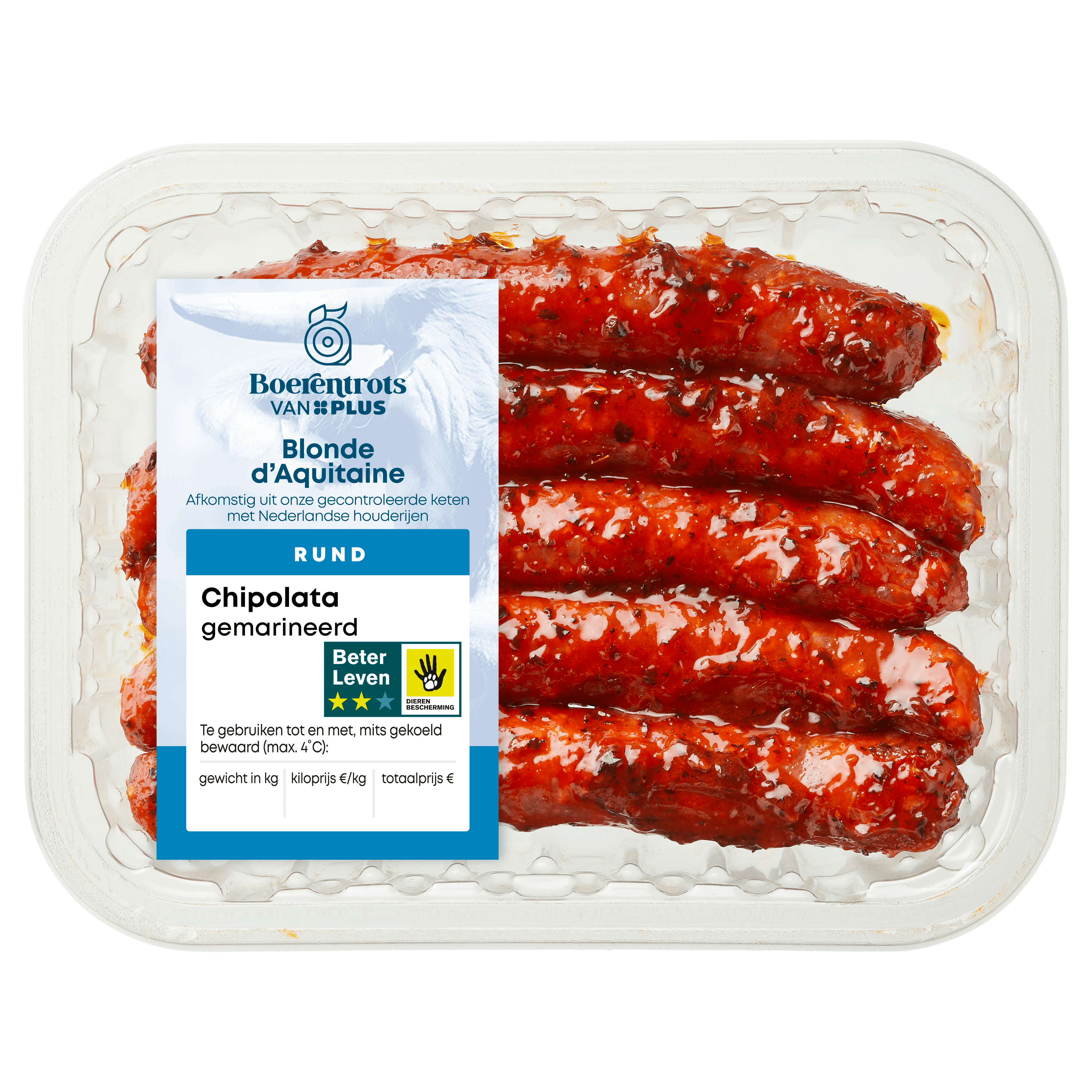 PLUS Chipolata gemarineerd 5 stuks