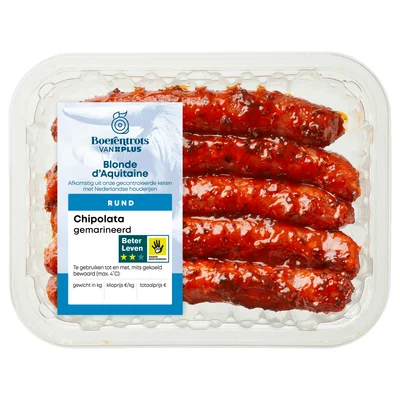 PLUS Chipolata gemarineerd 5 stuks