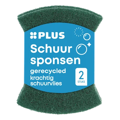 PLUS Gerecyclede schuursponsen krassend Wikkel 2 st