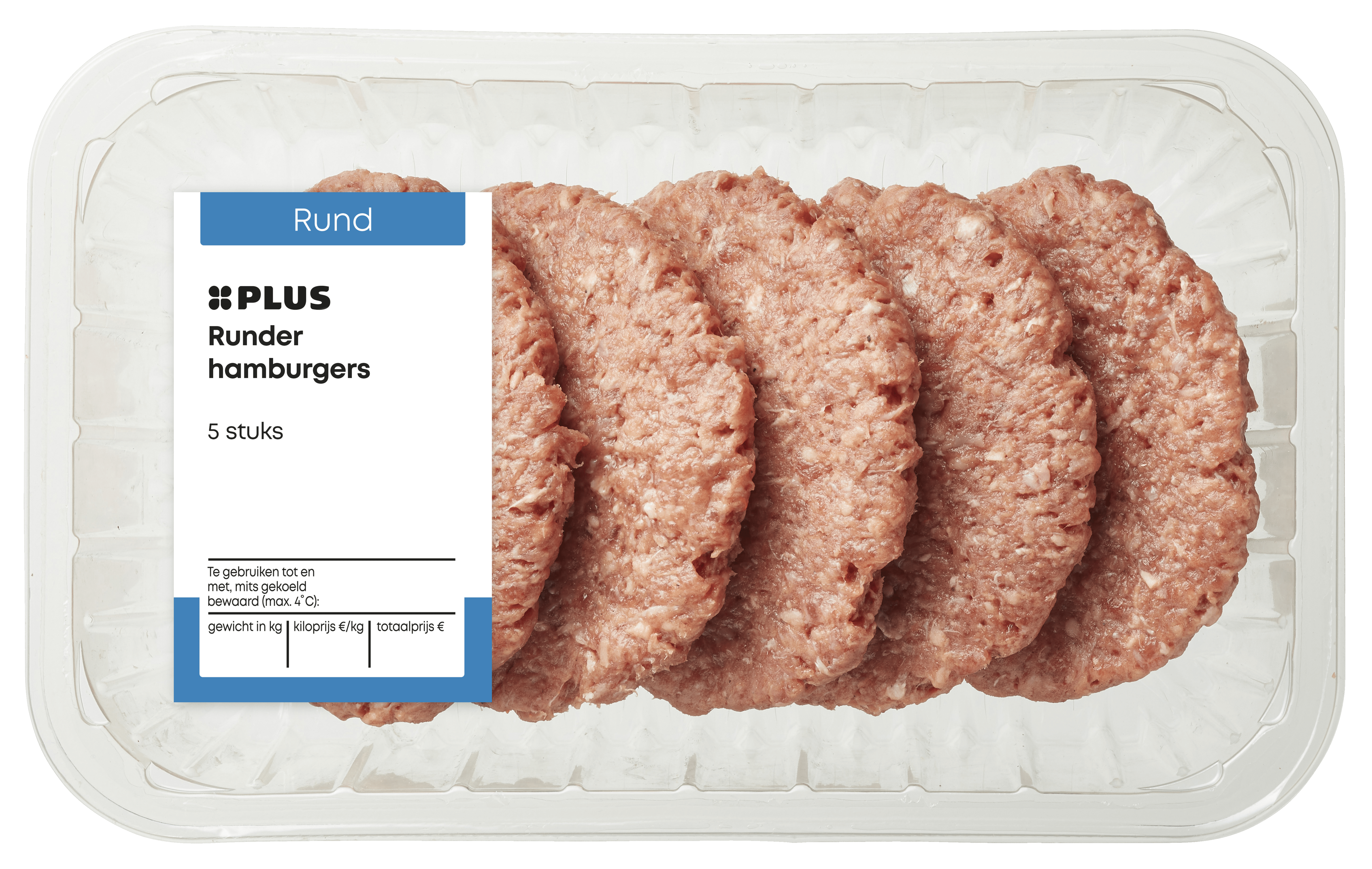 PLUS Runder hamburgers 5 stuks