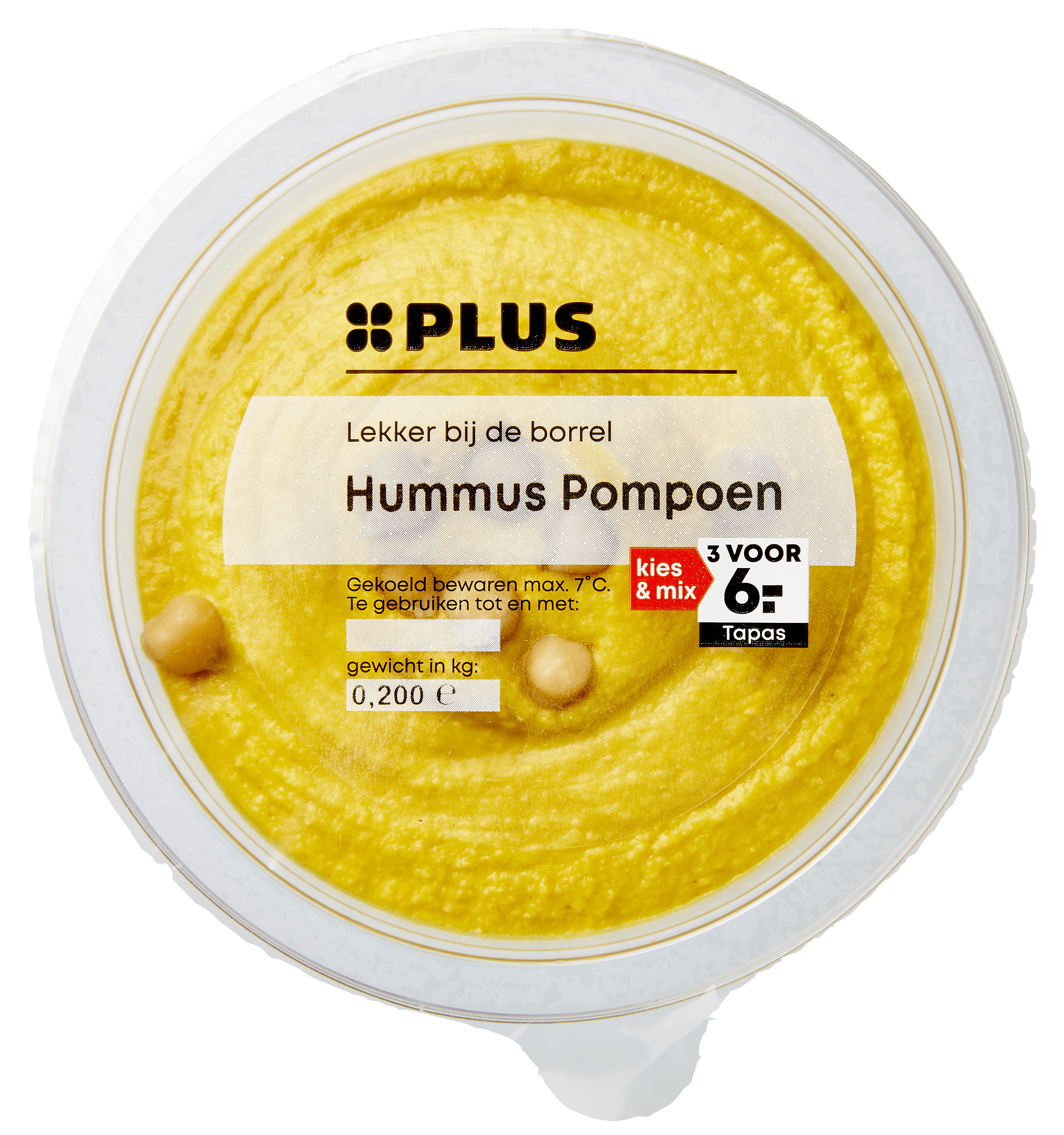 PLUS Hummus pompoen Bakje 200 g