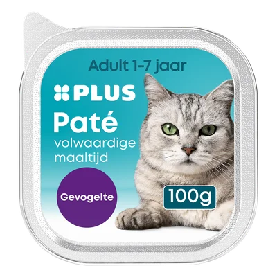 PLUS katten pate met gevogelte Doos 100 g