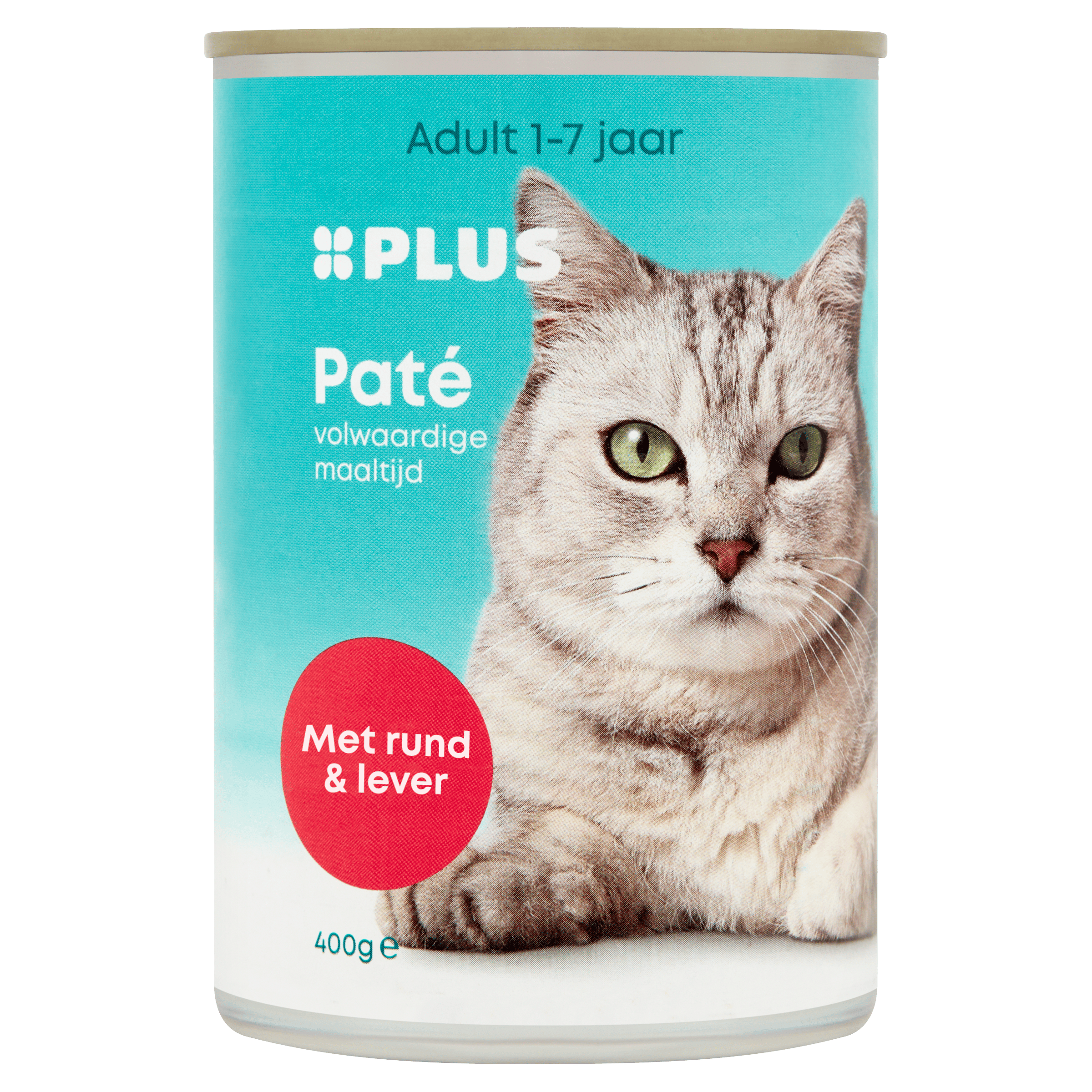 PLUS Katten paté Rund &amp; lever Blik 400 g