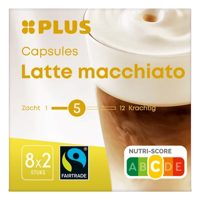 PLUS Koffiecapsules Latte macchiato Doos 16 st