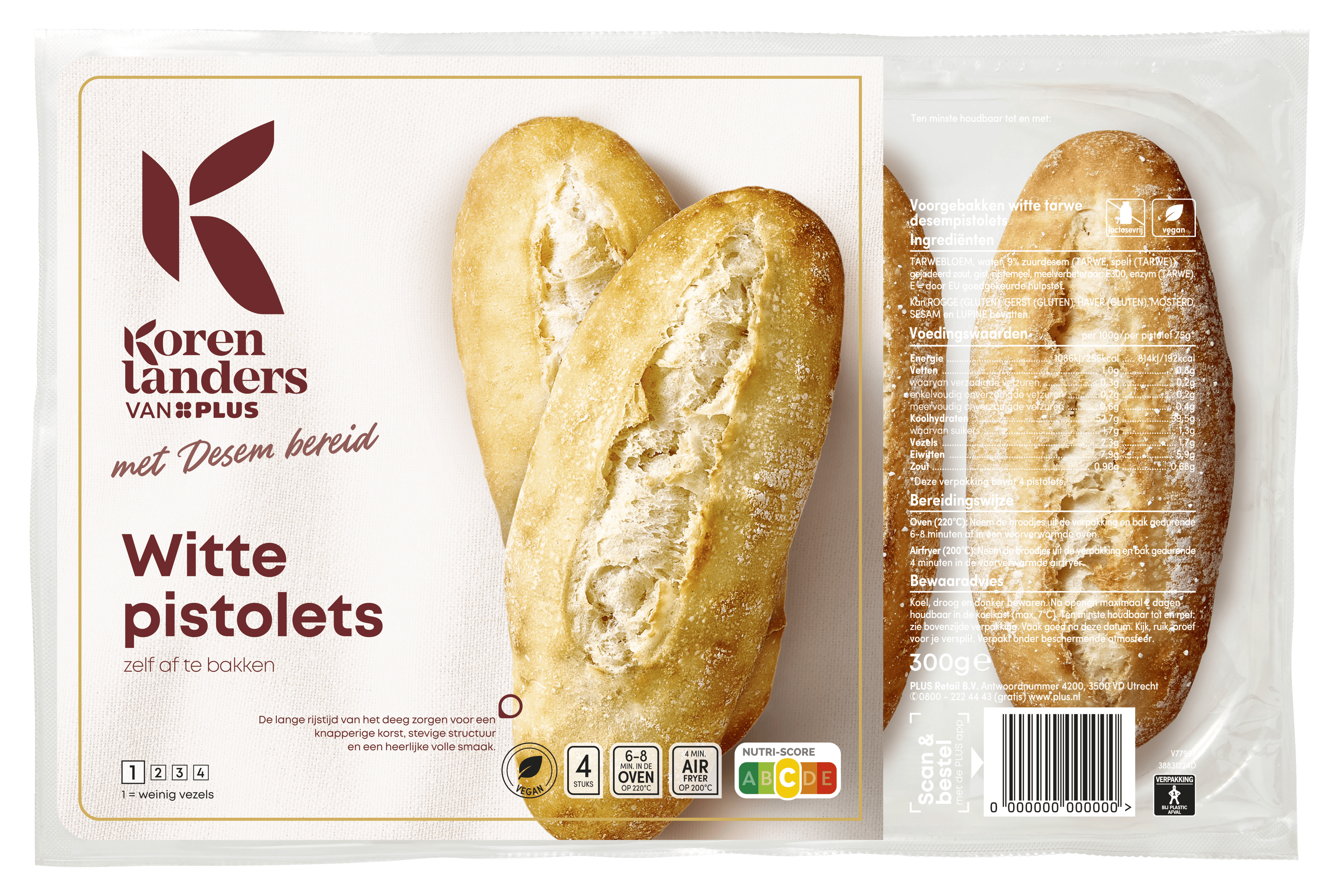 PLUS Korenlanders Witte pistolets Zak 300 g