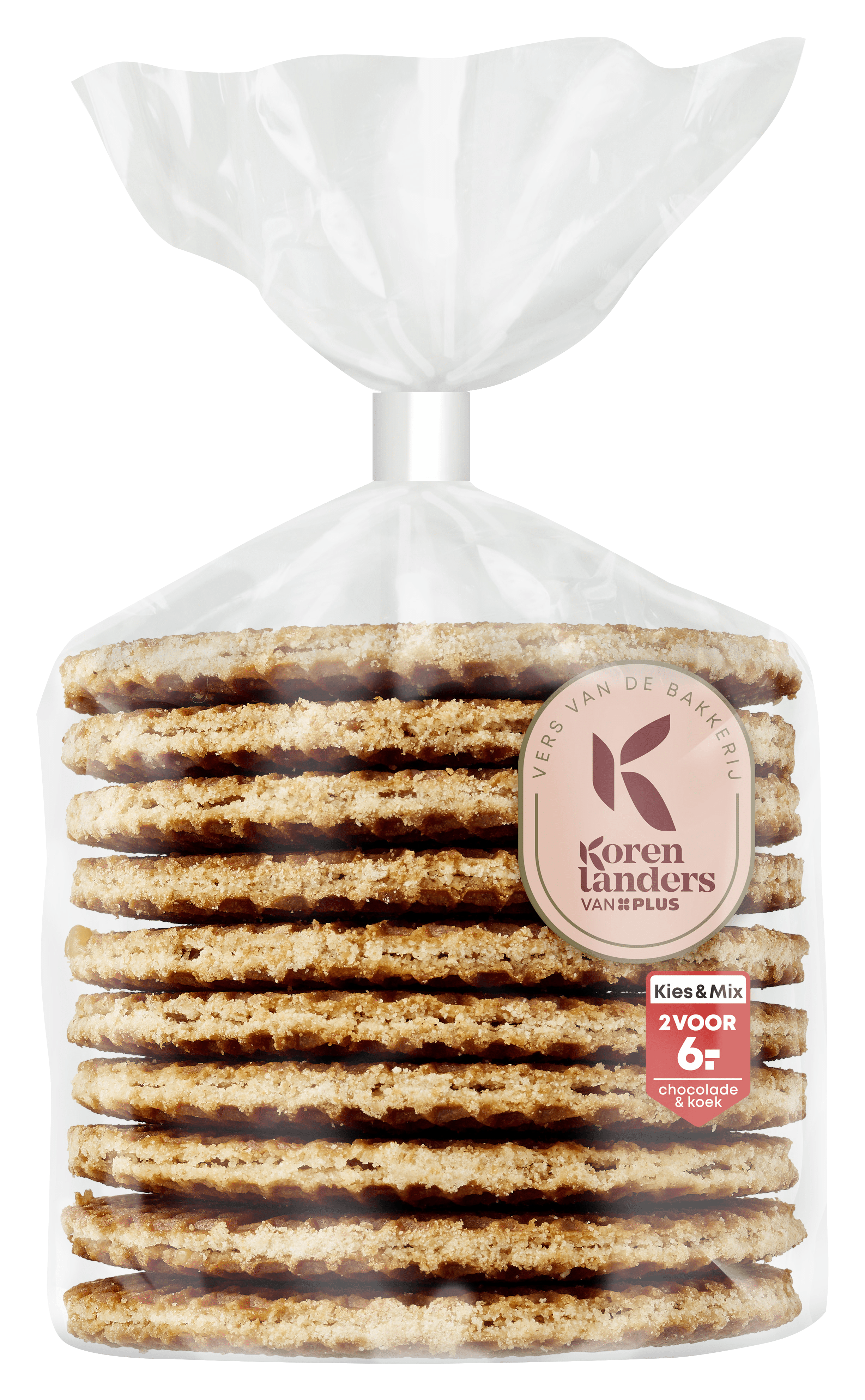 PLUS Korenlanders Roomboter stroopwafels Zakje 400 g