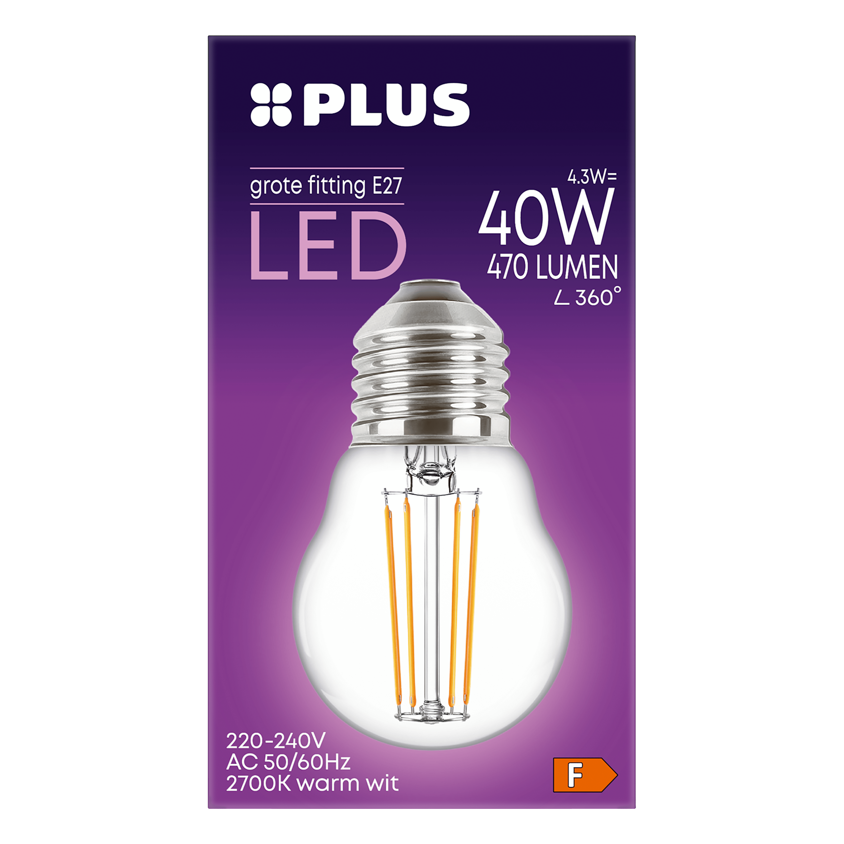 PLUS Lamp LED 40W Kogel grote fit helder Doos 1 st