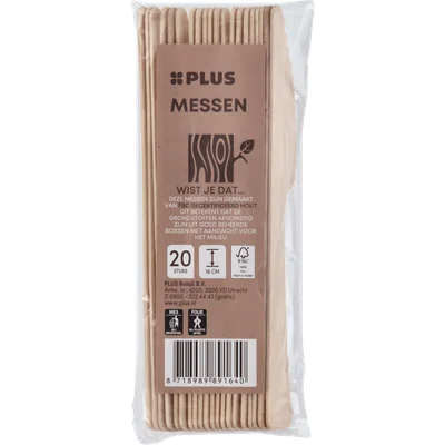 PLUS Mes hout FSC Wikkel 20 st