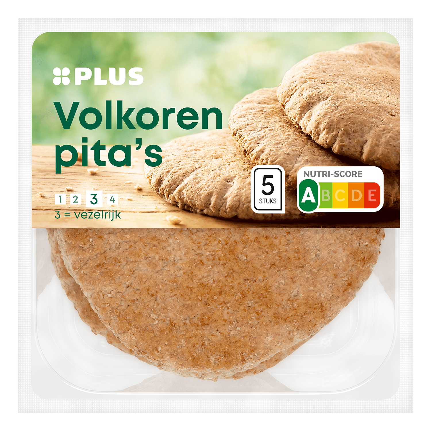 PLUS Volkoren maaltijd pita's Zak 5 st