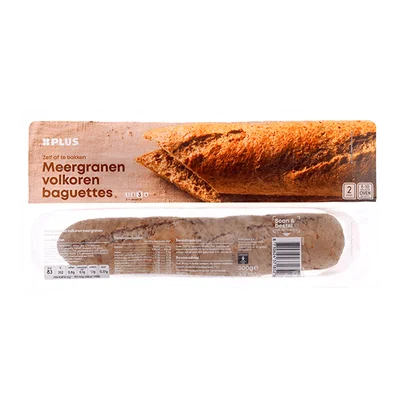 PLUS Baguettes volkoren meergranen 2 st Zak 300 g