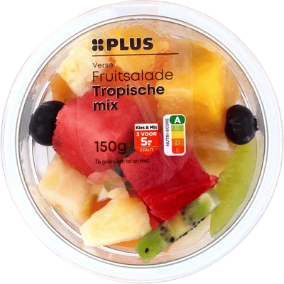 PLUS Verse fruitsalade Tropisch Bakje 150 g