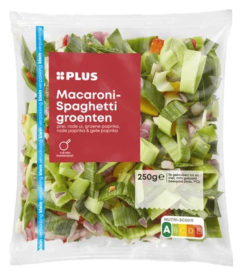 PLUS Macaroni-spaghetti groenten kvp Zak 250 g