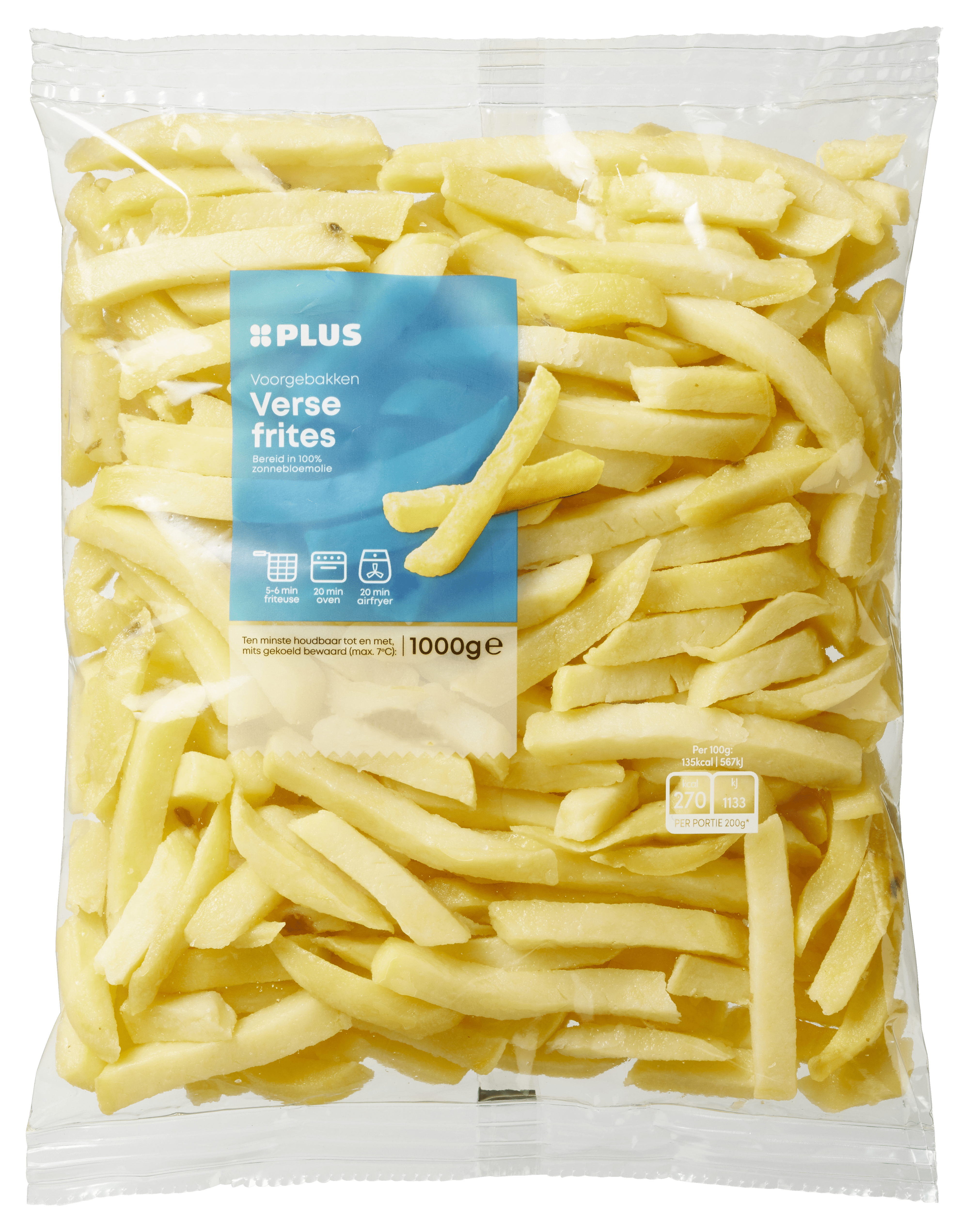 PLUS Verse Franse frites Zakje 1000 g
