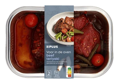 PLUS Ovenschotel Beef red teriyaki Tray 350 g