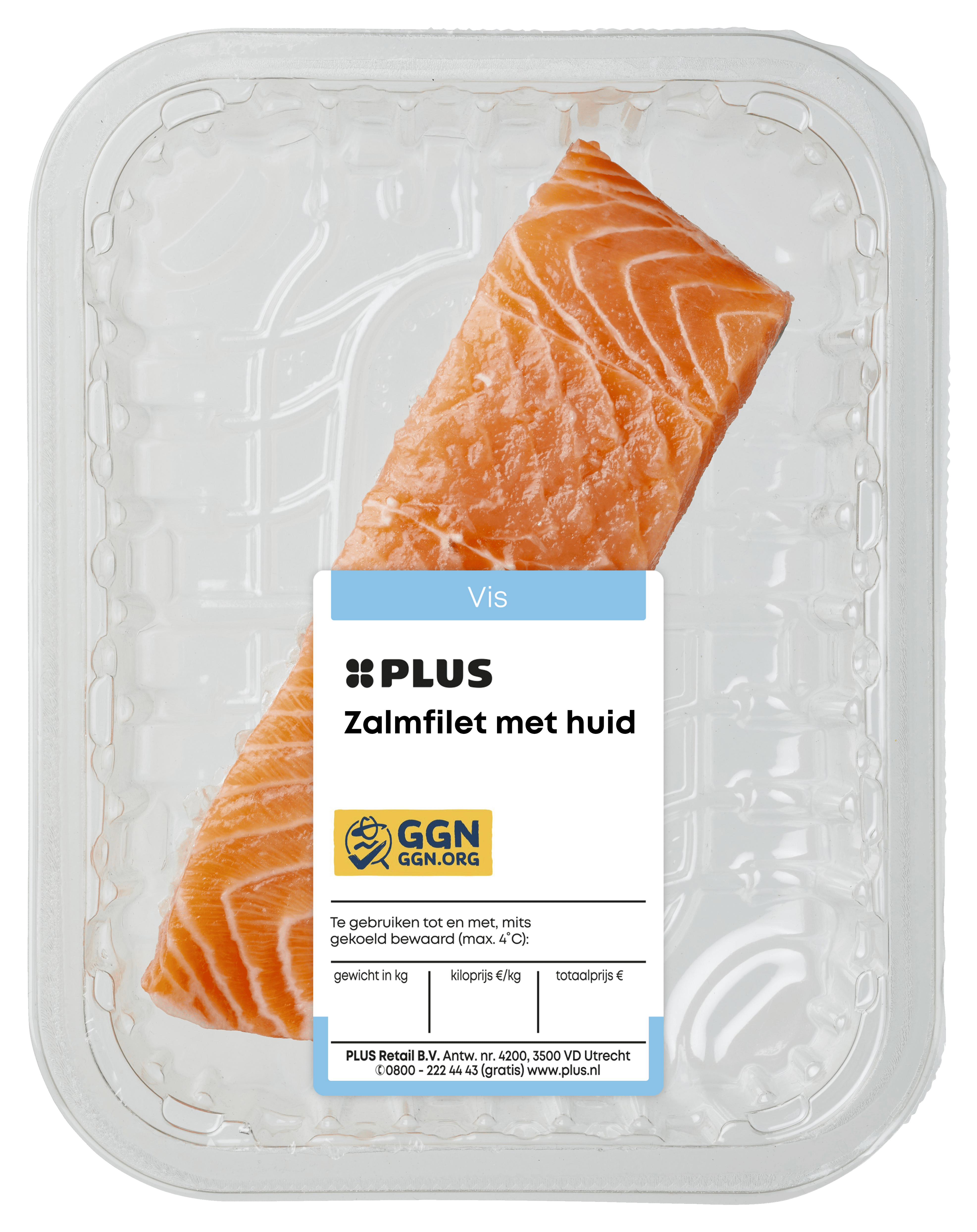 PLUS Zalmfilet met huid Tray 150 g