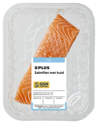 PLUS Zalmfilet met huid Tray 150 g
