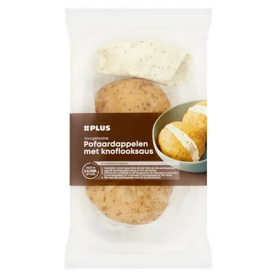 PLUS Pofaardappel met knoflooksaus Tray 500 g