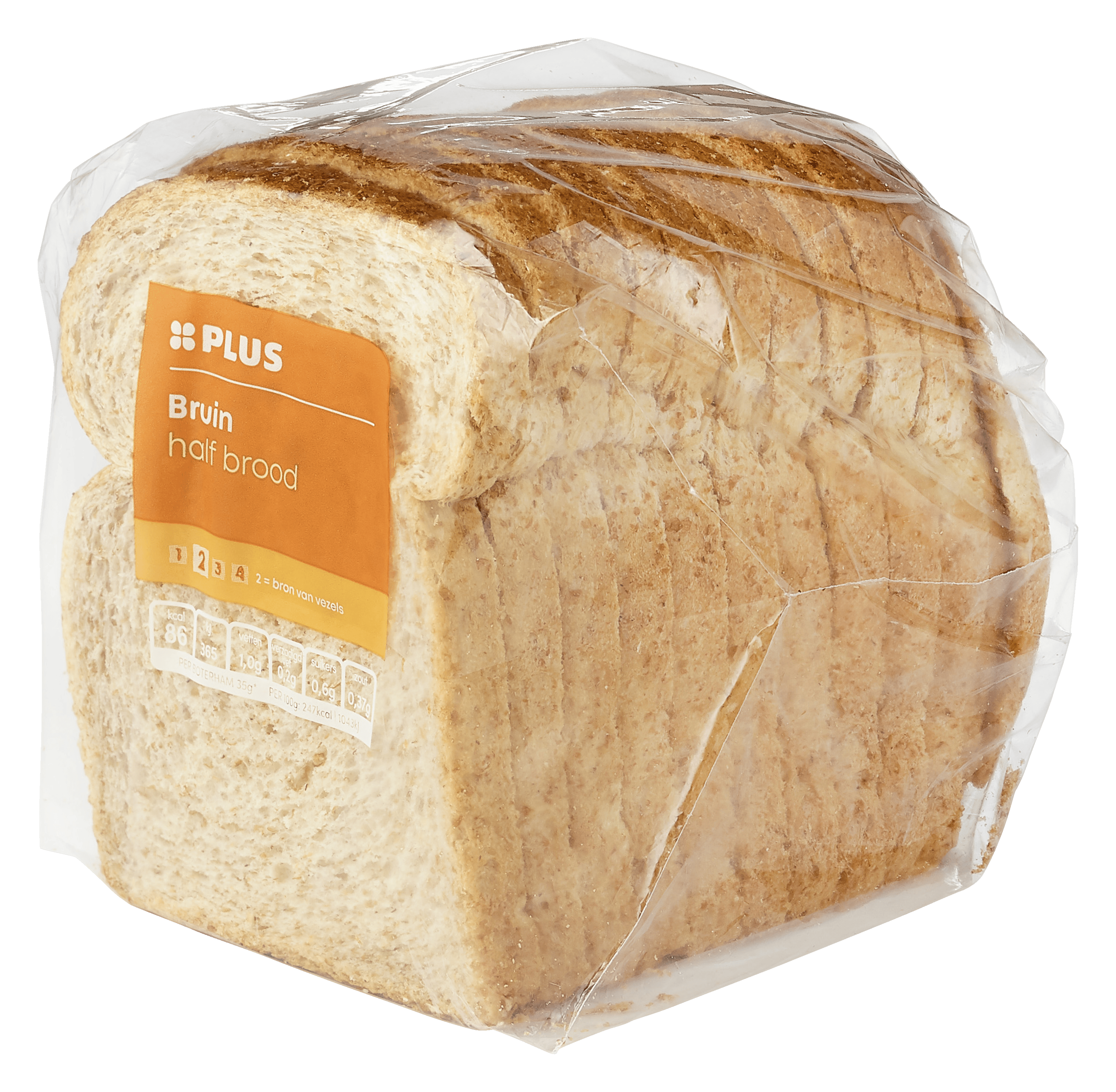 PLUS Rond bruin half Stuk 1 st