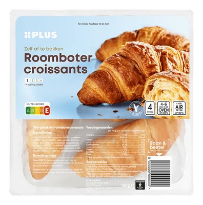 PLUS Croissants roomboter Zak 180 g