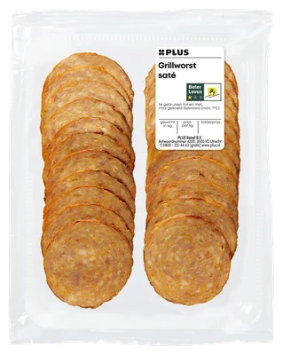 PLUS Grillworst saté 125 gram
