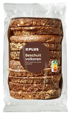 PLUS Beschuit volkoren met zaden Rol 230 g