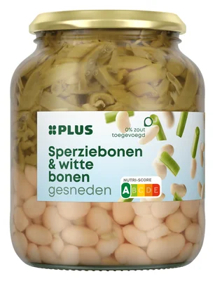 PLUS Sperziebonen met witte bonen Pot 680 g