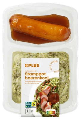 PLUS Stamppot boerenkool rookworst Tray 500 g